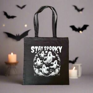 Black 'Stay Spooky' Tote Bag